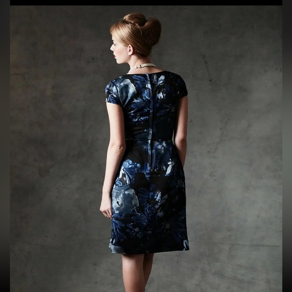 Banana Republic Mad Men Collection Blue Begonia Sheath Dress. - Picture 8 of 11